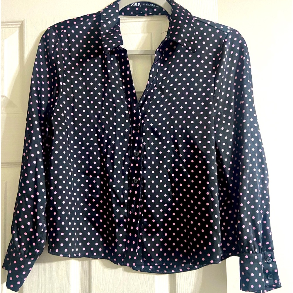 Zara Polkadot Blouse. Size Small